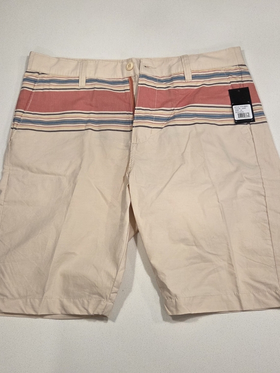 Hang Ten Other - Hang Ten Cream Shorts with Coral & Blue Stripe Waist